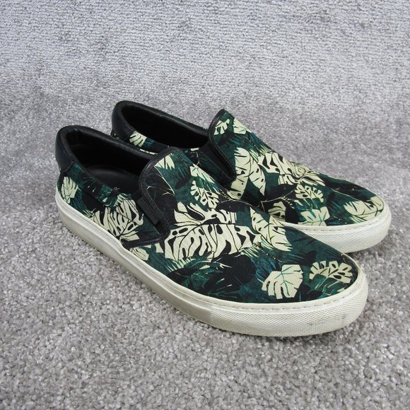 Moncler Sneakers Mens Size 43 Eu 10 Us Slip On Green Floral Italy - Picture 1 of 12